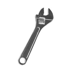 Adjustable wrench isolated on white. Construction tool