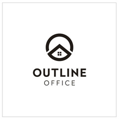 Initial Letter O with House Icon for Real Estate Property Logo Design