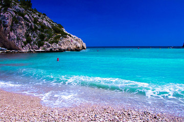 One tropical beach in Mediterranean sea from Spain