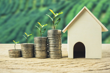 Property investment, home loan, house mortgage, real estate financial concept.