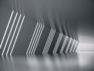 Abstract structure,Product showcase background,Long tunnel,Long corridor with light glow.3D rendering