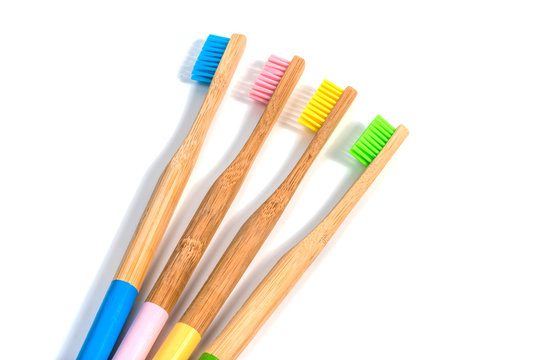 Bamboo Toothbrush Isolated On The White Background