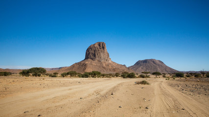Fototapeta na wymiar Mountain in Tassili'N'Ajjer in Sahara Desert, Algeria