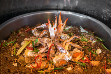 Fototapeta na wymiar Steamed Crabs vermicelli