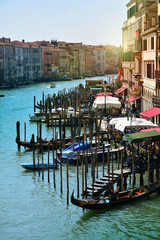 Venice, Italy. Gondolas in a romantic Grand canal