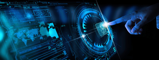 Hand working with Technical Support and Customer Service Business Technology Internet Ui.