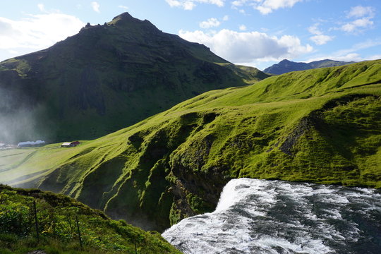 Nature on icland with fantastic landscape in summer