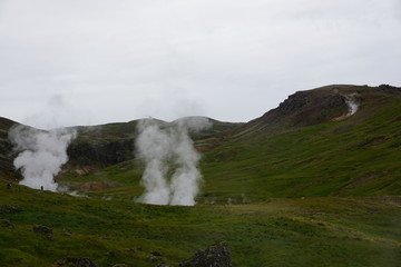 Nature on icland with fantastic landscape in summer