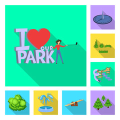 Isolated object of urban and street icon. Set of urban and relaxation vector icon for stock.