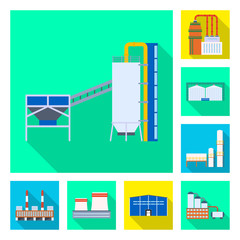 Vector illustration of architecture and technology sign. Collection of architecture and building vector icon for stock.