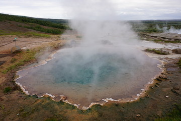 Nature on icland with fantastic landscape in summer