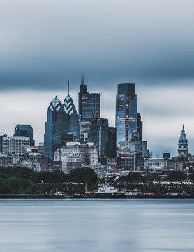 Stormy Philadelphia skyline 