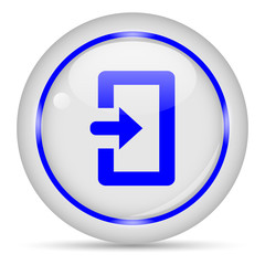 Enter icon. White glossy round vector icon in eps 10. Editable modern design internet button on white background.
