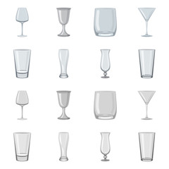 Vector illustration of form and celebration logo. Set of form and volume vector icon for stock.