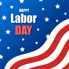 Festive banner for Labor Day. American flag. Vector illustration. Stars. National colors. EPS 10
