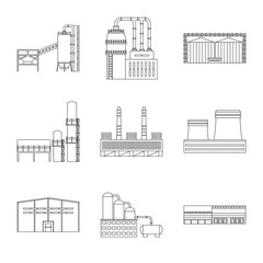 Fototapeta premium Isolated object of manufacturing and company sign. Collection of manufacturing and structure stock symbol for web.