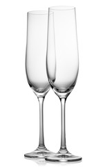 Empty glasses for champaign