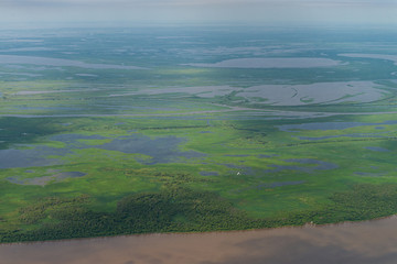 Aerial image of the Paraná Delta (Spanish: Delta del Paraná) is the delta of the Paraná River in Argentina
