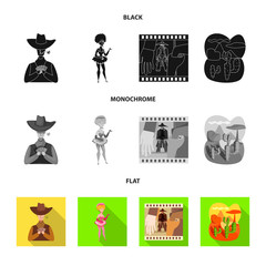 Isolated object of texas and history symbol. Collection of texas and culture stock vector illustration.