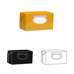 Vector illustration of butter and pack icon. Collection of butter and fat vector icon for stock.