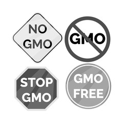 Vector illustration of gmo and logo symbol. Set of gmo and label stock vector illustration.