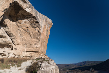 Bakhchysarai, Republic of Crimea - April 1, 2019: Kachi-Kalon (Kachi-Kalyon) Crimean medieval cave monastery