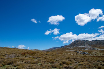 Natural landscape from the plateau of Coscione, hiking in Corsica, France.