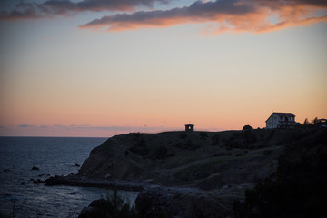 Alushta, Republic of Crimea - April 1, 2019: Sunrise in the southeast of the Crimean peninsula