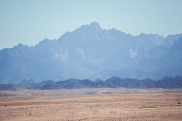  Nature of Egypt. Mountains and sky in the desert