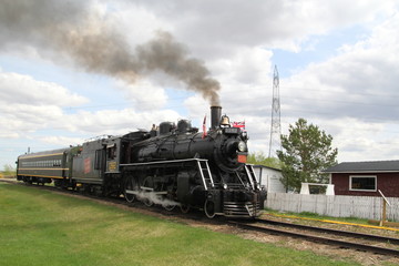 Fototapeta na wymiar Under Steam Again, Alberta Railway Museum, Edmonton, Alberta