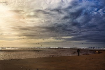 thinking on the beach