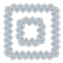 lace frame vector decorative design element background hand drawn square