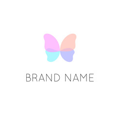 Butterfly elegant logo template isolated
