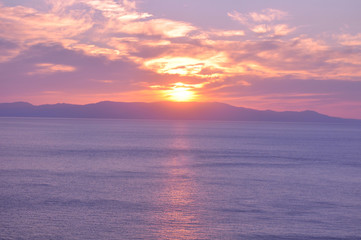 The beautiful sunset natural sea landscape