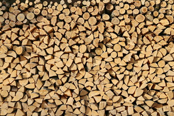 texture of logs chopped with an ax