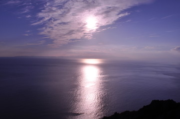 Fototapeta premium The beautiful sunset natural sea landscape