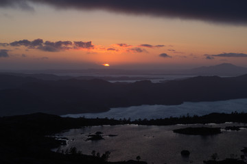 Fototapeta na wymiar Sunset from Mountain ridge 