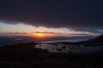 Sunset from Mountain ridge 
