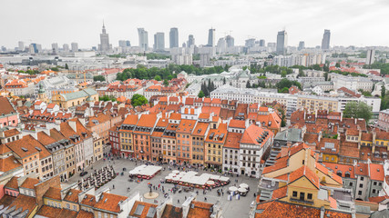 Fototapeta na wymiar Aerial view of Warsaw