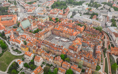 Fototapeta Aerial view of Warsaw obraz