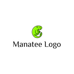Simple Manatee Logo Design Vector Inspiration