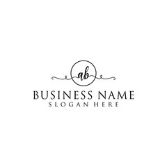 Initial A and B logo design template inspiration