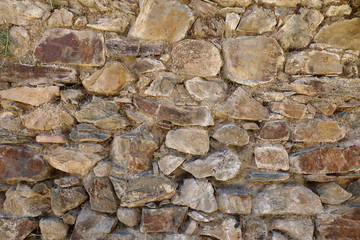 Stone wall, wall of an old house.