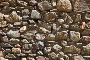 Stone wall, wall of an old house.