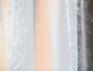 Delicate white wedding bridal veil 