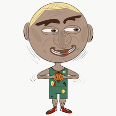 Veterano jugador de baloncesto con pelo teñido de rubio