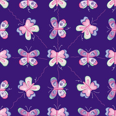 BUTTERFLIES SEAMLESS REPEAT PATTERN TILE