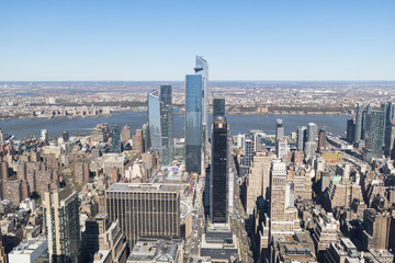 Top view of Manhattan buildings, New York.