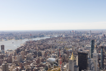 Naklejka na ściany i meble Top view of Manhattan buildings, New York.
