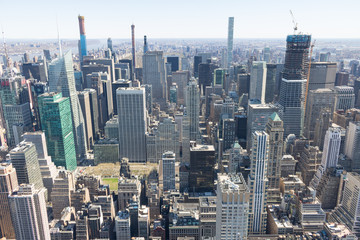 Top view of Manhattan buildings, New York.